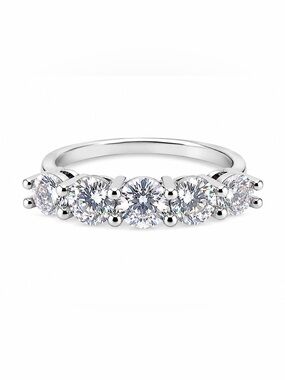 1.5CT Moissanite Half Eternity Ring 14K Gold Plated Size 6 NWT